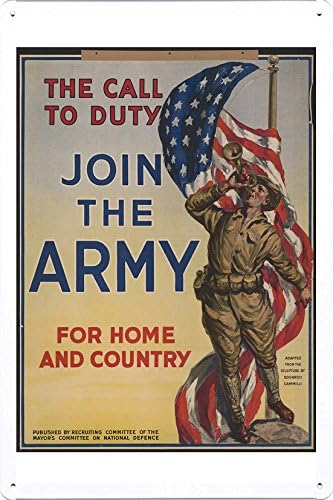 Az i. világháború Egyik Adóazonosító Jel Fém Poszter (Reprodukció) A Hívás, hogy Vám Csatlakozz A Hadsereg hazánkat.