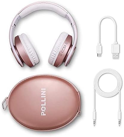 pollini Bluetooth Fejhallgató Át Fül, Vezeték nélküli Fülhallgató V5.0 6 EQ Mód, Puha Memória-Fehérje Fülvédő, valamint Beépített