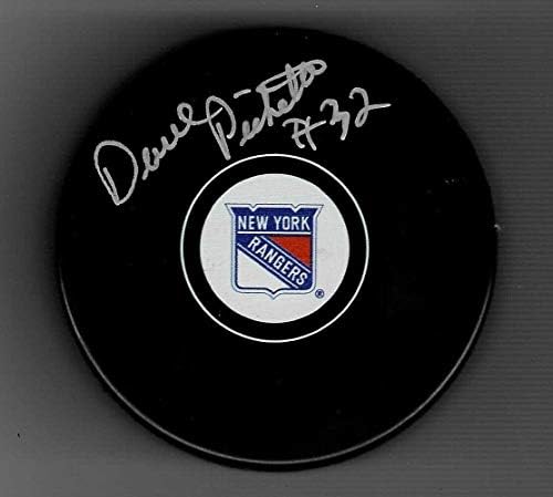Dave Pichette Aláírt New York Rangers Puck - Dedikált NHL Korong