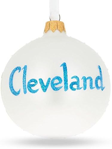 Cleveland, Ohio Üveg Labdát Karácsonyi Dísz 4 Hüvelyk