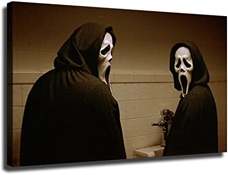 Sikoly Film Fürdőszoba, Művészet - Ghostface - Halloween Horror Film Poszter Vászon Festmény Kreativitás, Poszter Nyomtatás