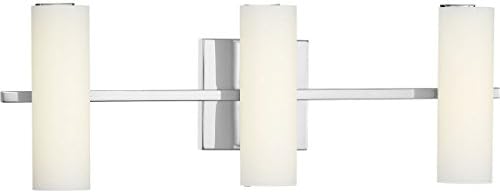 Haladás Világítás Oszlopsor LED Gyűjtemény 3-Fény Vésett Fehér Üveg Luxe Fürdő Hiúság Fény Polírozott Króm