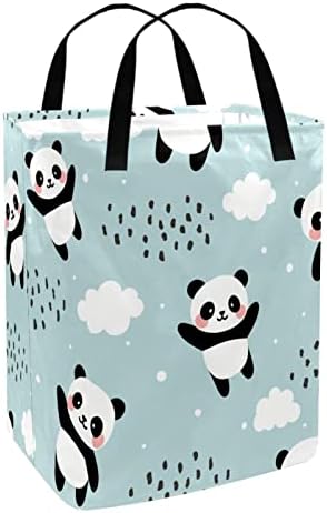 Panda Felhők Nyomtatás Összecsukható Szennyesben, 60L Vízálló Szennyes Kosarat Mosás Bin Ruhák, Játékok Tárolására Kollégiumi