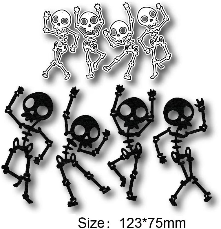 4db Halloween Csontváz-Ember Fém Meghalni Darabok, Halloween Csontváz-Ember Vágás Meghal Vágott Stencil Kártya Paper Craft