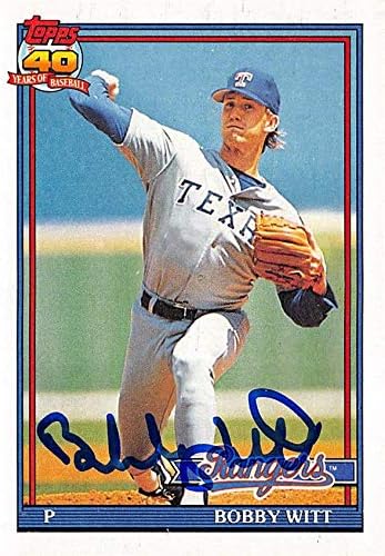Autogramot Raktár 621986 Bobby Witt Dedikált Baseball Kártya - Texas Rangers - 1991 Topps 27. Sz.