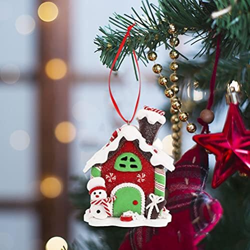 NUOBESTY Karácsonyi Égő Mézeskalács Ház Díszek 3pcs LED Claydough Candy Ház Kivilágított Karácsonyi Falu Éjjeli Lámpa Világított