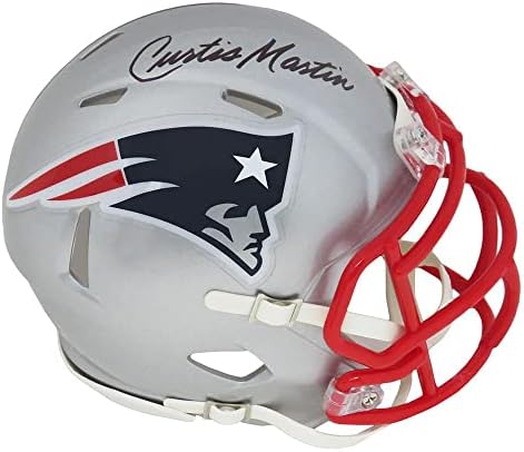 Curtis Martin Aláírt New England Patriots Riddell Sebesség Mini Sisak - Dedikált NFL Mini Sisak