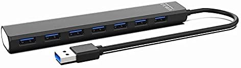 HGVVNM USB 3.0 7-Port USB Hub nagysebességű 5Gbps 3.0 Hub Elosztó USB-Hub Laptop vagy Asztali