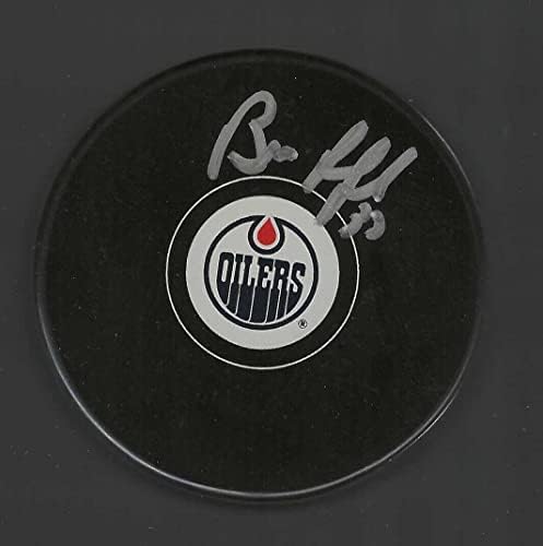 Bill Ranford Aláírt Edmonton Oilers Puck - Dedikált NHL Korong