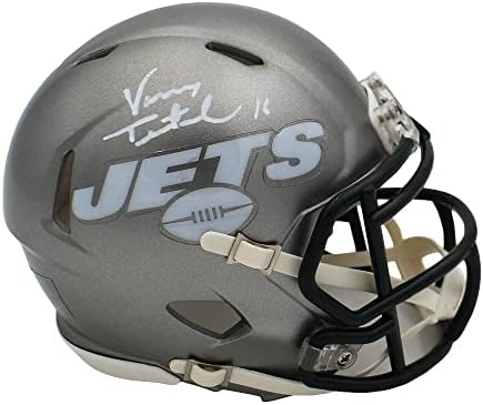 Vinny Testaverde Aláírt New York Jets Sebesség Flash NFL Mini Sisak - Dedikált NFL Mini Sisak