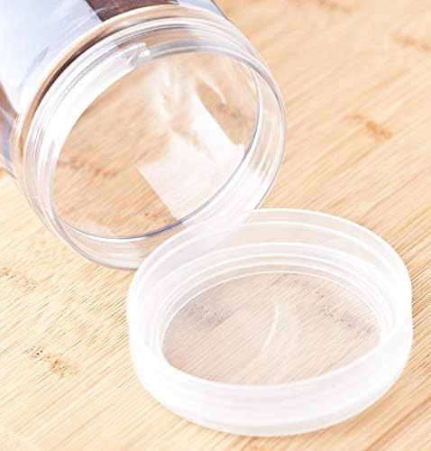 JUVITUS Tiszta PET Műanyag (BPA Mentes) Újratölthető Alacsony Profil, Üveg Fedő 8 oz (12 Db) (Természetes Flip Felső Fedelet)