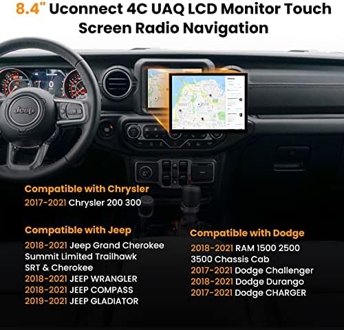 APROTII 8.4 Uconnect 4C UAQ LCD Monitor, érintőképernyő, Rádió-Navigációs, Új OEM Csere Képernyő Alkalmas Dodge Challenger/Durango/Jeep