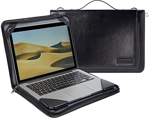 Broonel Fekete Bőr Laptop Messenger Esetben - Kompatibilis HP Envy x360 13-bf0003na 13.3 Átalakítható Laptop