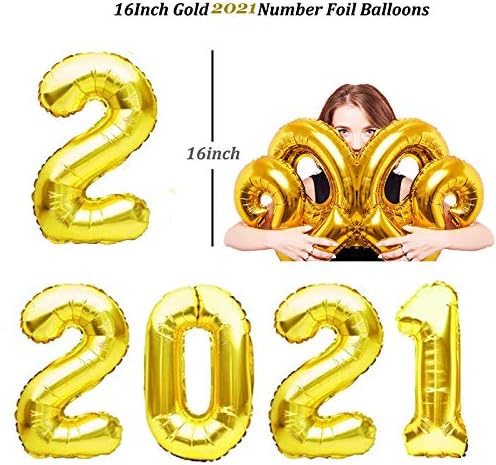 16Inch Arany 2021 Szám Fólia Lufi a 2021 szilveszter Érettségi Jubileumi Esküvő Party Kellékek Dekoráció, Otthon, Iroda Dekoráció