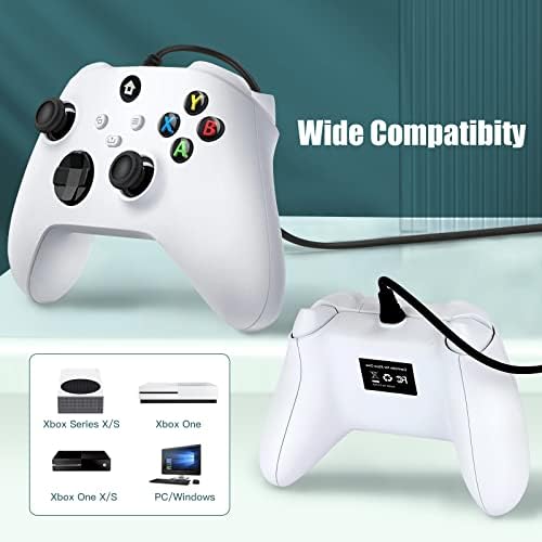 Ciresp Vezetékes Kontroller Kompatibilis az Xbox Egy/Sorozat, X/S-Pc Játék Kontroller Kompatibilis a Windows 11/10/8/7, USB