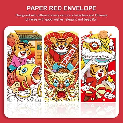 Cabilock 12db Új Évet Vörös Borítékok Kínai Fesztivál Pénzt Csomagok Kreatív Red Csomagok