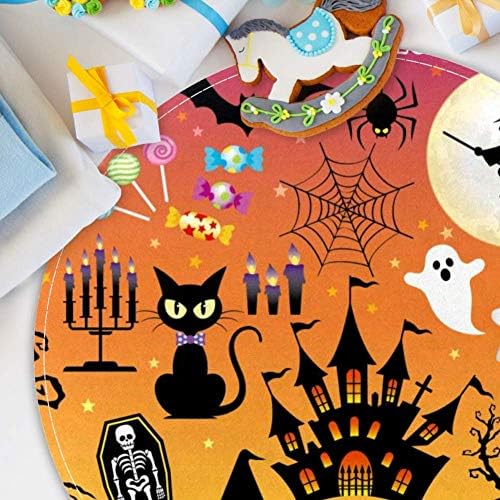 HEOEH Halloween Illusztrációk, Csúszásmentes Lábtörlő 15.7 Kerek Szőnyeg, Szőnyegek Szőnyeg Gyerekeknek Hálószoba Baba Szoba