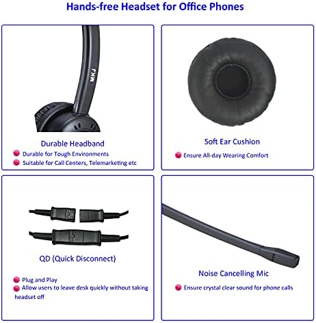 Telefon, Fülhallgató Mikrofon zajszűrő Vezetékes RJ9 Telefon Fülhallgató Irodai Telefonok Vezetékes Asztal Mono Headset a