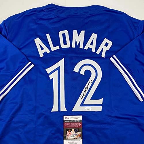 Dedikált/írt Alá Roberto Alomar Toronto Kék Baseball Jersey SZÖVETSÉG COA