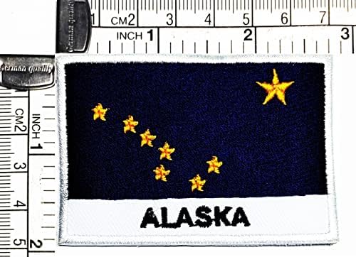 Kleenplus 1.7X2.6 HÜVELYK. Alaszka Zászló Hímzett Javítás Vasalót Varrni A Lobogó szerinti Ország Nemzeti Jelkép Foltok DIY