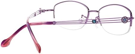 HELES Női Félig Keret nélküli Ovális Fém Ötvözet Olvasó Szemüveg Anti-Reflection UV Bevonat Egységes elképzelés Lencse Szemüveg
