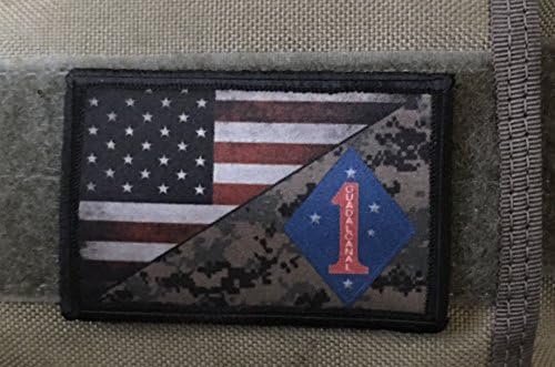 USMC 1. Tengerészgyalogos Hadosztály USA Zászló Morál Javítás Taktikai Katonai. 2x3 tépőzáras Készült Az USA-ban