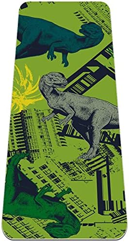 Jógaszőnyeg Dinoszaurusz-Zöld Minta Környezetbarát Csúszásmentes Fitness Edzés Szőnyeg Pilates Emelet Gyakorlatok