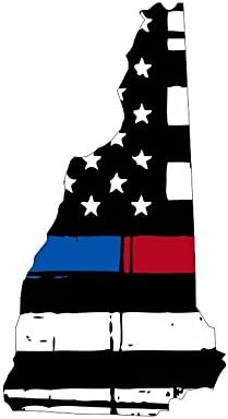 New Hampshire Rongyos Vékony, Kék-piros vonal Zászló Tiszteletére A Férfi & Nő, a rendvédelmi, illetve tűzoltók USA Amerika