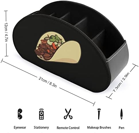 Taco TV Távirányító tartó, 5 Rekeszes PU Bőr Szervező Asztal Caddy Tároló Doboz