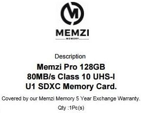 MEMZI PRO 128 GB Class 10 80MB/s SDXC Memóriakártya Nikon D850, D7500, D5600, D3400, D7200, D5500, D500, D750, Df, D7100,