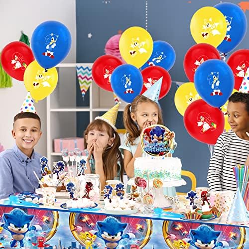 Sonic Születésnapi Party Kellékek, Sonic Party Díszek Közé Hátteret, Banner, Terítő, Torta Toplisták, Szalvéták, Tányér,