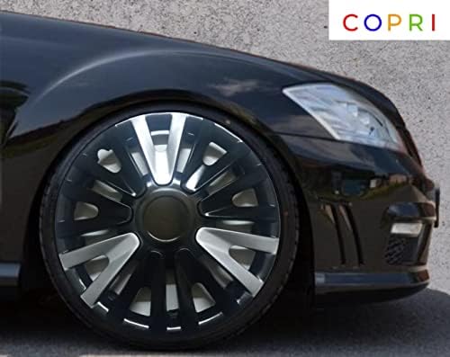 Copri Készlet 4 Kerék Fedezze 13 Coll Ezüst-Fekete Dísztárcsa Snap-On Illik Renault