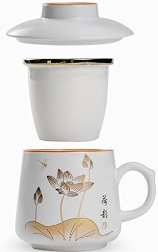 GRETD Tea Szétválasztás Kerámia teáscsésze Hivatal Háztartási papír Filter Tea Csésze Egyetlen Nagy Kapacitású Bögre Ajándék
