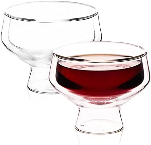 Ysell Szigetelt Martini Szemüveg Készlet 2,8 oz,Dupla Falú Koktél Szemüveg,ólommentes Üvegből Csésze, Nagy, Hideg vagy Forró