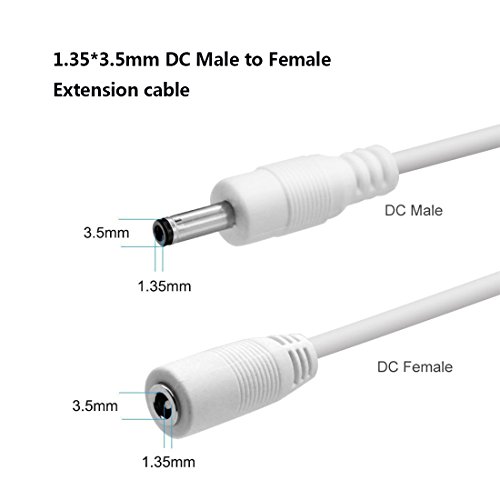 Liwinting DC Adapter Hosszabbító Kábel, 3.5 mm x 1.35 mm Férfi-Nő Jack DC 5V Adapter Dugó Hosszabbító Kábel a DC hálózati