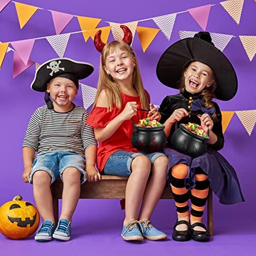 BESPORTBLE 2db Halloween Candy Tálak Fél cukorkák Pot Vödör, Candy Tartályok Műanyag Fekete Boszorkány Üst Candy Tartók Üst