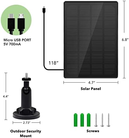 StartVision Solar Panel Akkumulátor Kültéri Kamera,Vízálló Solar Panel 9.8 ft USB Kábel, Folyamatos Teljesítmény Kültéri