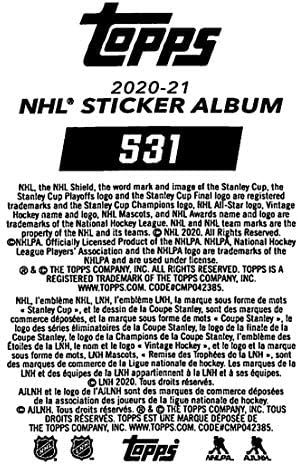 2020-21 Topps NHL Matrica 531 Adam Fox Újonc Debütáló Fólia RC Újonc New York Rangers Jégkorong Matrica Kártya (Mini, Vékony,