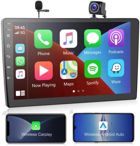 Vezeték nélküli Carplay Dupla Din autórádió Android Auto, Android, Sztereó, 9 Hüvelykes érintőképernyő, Bluetooth autórádió