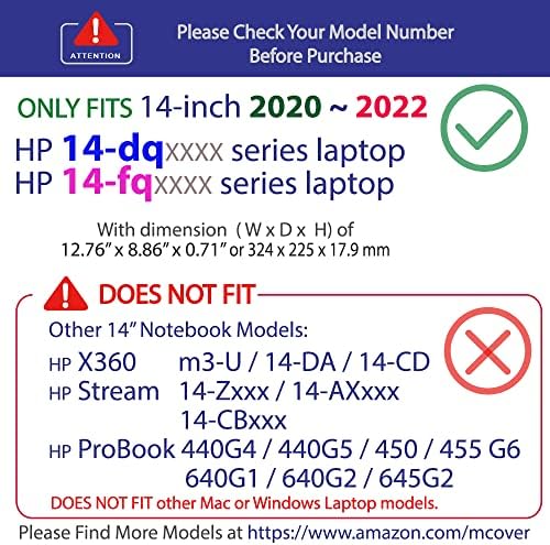 mCover Esetben Kompatibilis a 2020~2022 14 HP 14-DQxxxx / 14-FQxxxx Sorozat CSAK (NEM Kompatibilis Más HP Modellek), Laptopok,