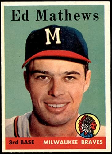 1958 Topps 440 Eddie Mathews Milwaukee Bátrabbak (Baseball Kártya) EX/MT Bátrabbak