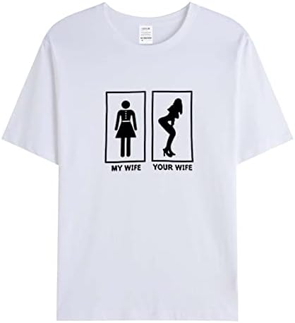 ZDDO Férfi Nyári pólók Rövid Ujjú Egyszerű Vicces Grafikus Nyomtatott Sleeve Maximum Utcai Ifjúsági Slim Fit Alkalmi Alapvető