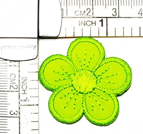 Kleenplus 3pcs. Mini Zöld Daisy Vas a Foltok Százszorszép Virág Rajzfilm, Gyerek Divat-Stílus Hímzett Motívum Rátétes Díszítés