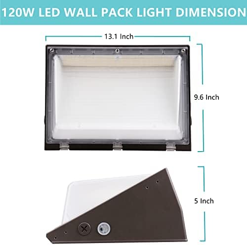 Szabályozható 100W LED Fal Csomag Fény Alkonyat Hajnal Fotocella, 100-277V 14000LM 600-800W HPS/HID Equiv., 5000K Nappal