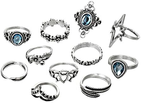 Esküvői Gyűrű Női Divat 11pcs/Set Bohém Eljegyzési Gyűrűt a Nők Vintage Rakható Ígéret Gyűrű, Ékszerek, Egymásra Gyűrűk