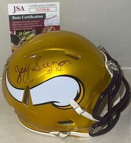 Jeff Siemon aláírt Minnesota Vikings Flash mini sisak dedikált SZÖVETSÉG - Dedikált NFL Mini Sisak
