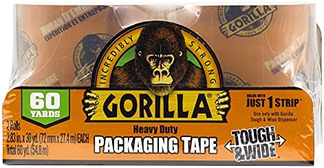 Gorilla Ragasztószalag Kemény & Széles Utántöltő Mozgó, a Szállítás, Raktározás, 2.83 x 30 yd, 2 Tekercs (Csomag 6)