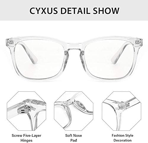 Cyxus 2 Csomag Kék Fény Szemüveg Csomag Félig Keret nélküli UV Blokkoló Tiszta Lencse Számítógépes Szemüveg