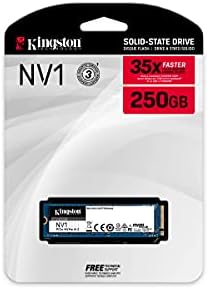 Kingston NV1 250G M. 2 2280 NVMe PCIe Belső SSD, Akár 2100 MB/s SNVS/250G