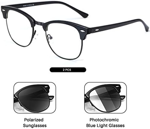 TIANYESY Félig Keret, Polarizált Napszemüveg Férfi Photochromic napszemüvegek Női Unisex TY201903